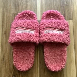 Balenciaga | Shoes | Balenciaga Plush Pink Slides | Poshmark display picture 1